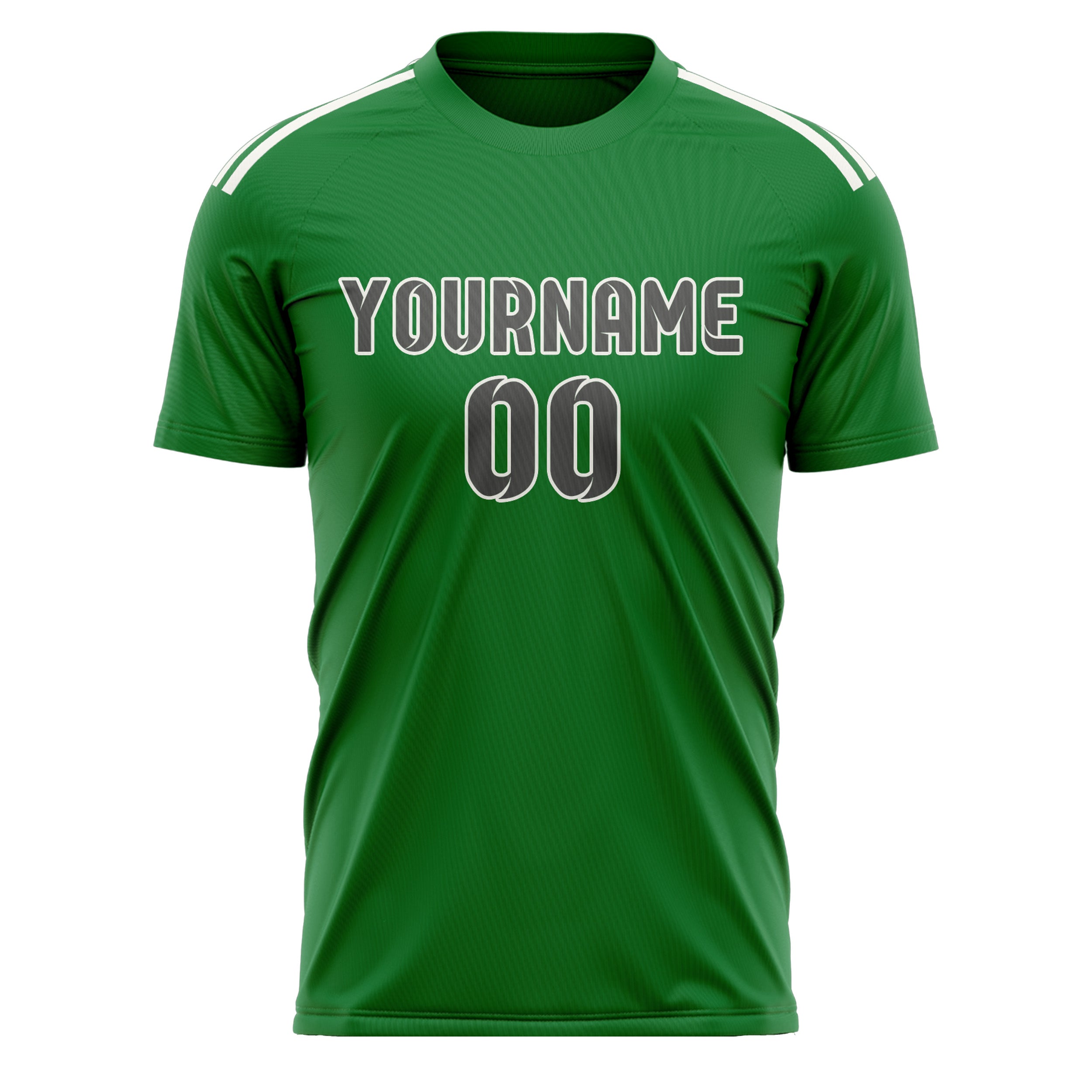 Custom Emerald Green Dark Grey Soccer Jersey