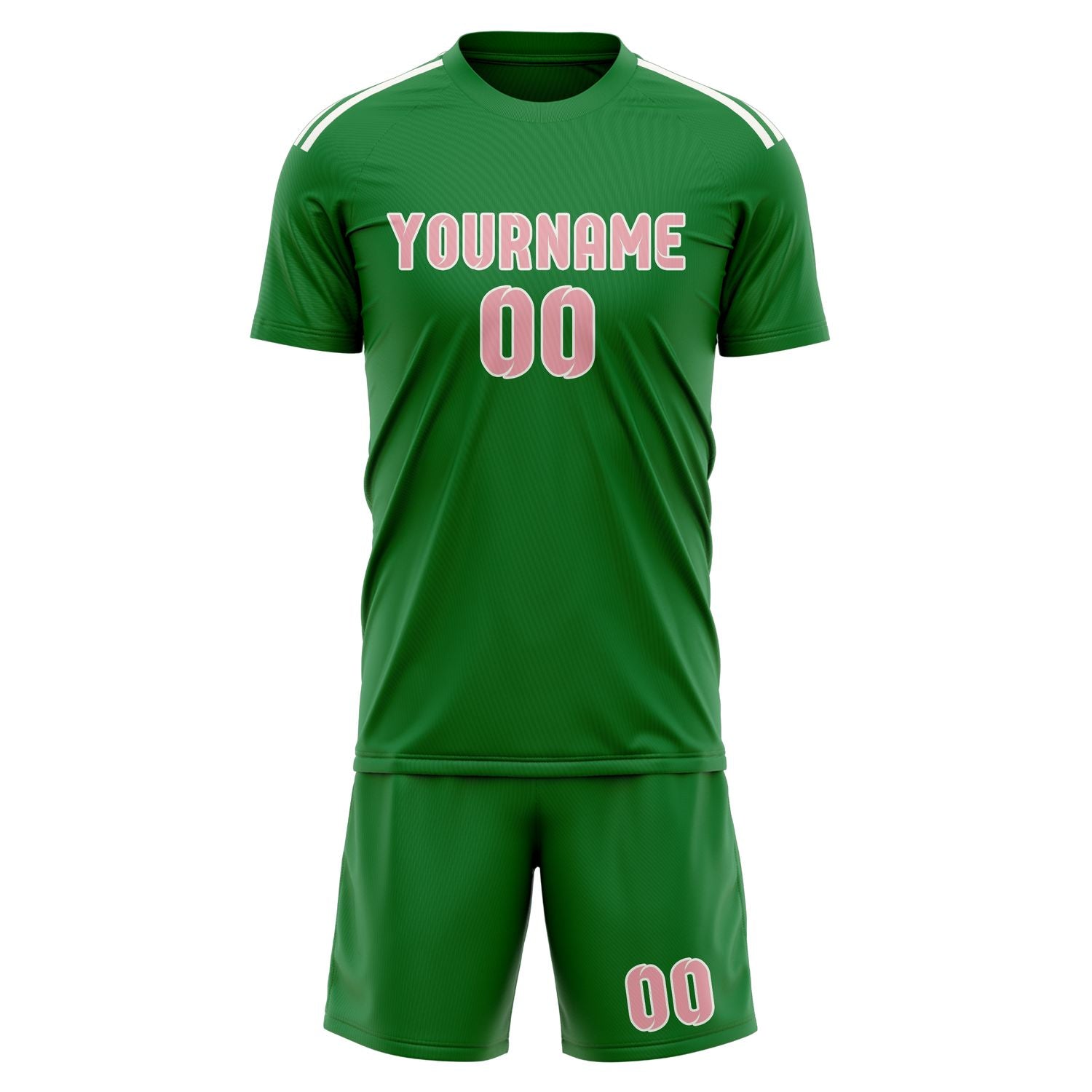 Custom Emerald Green Light Pink Soccer Set