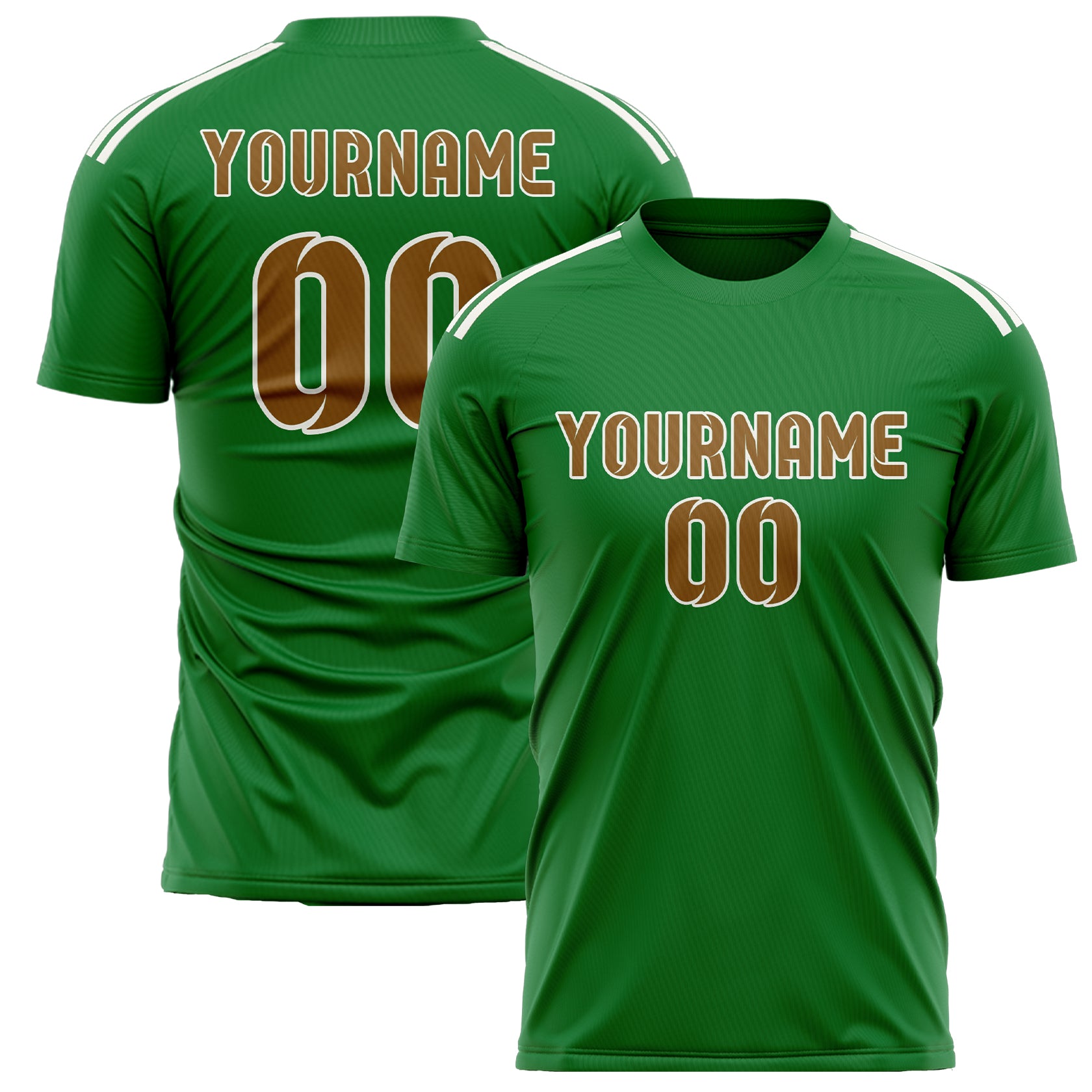 Custom Emerald Green Khaki Soccer Jersey
