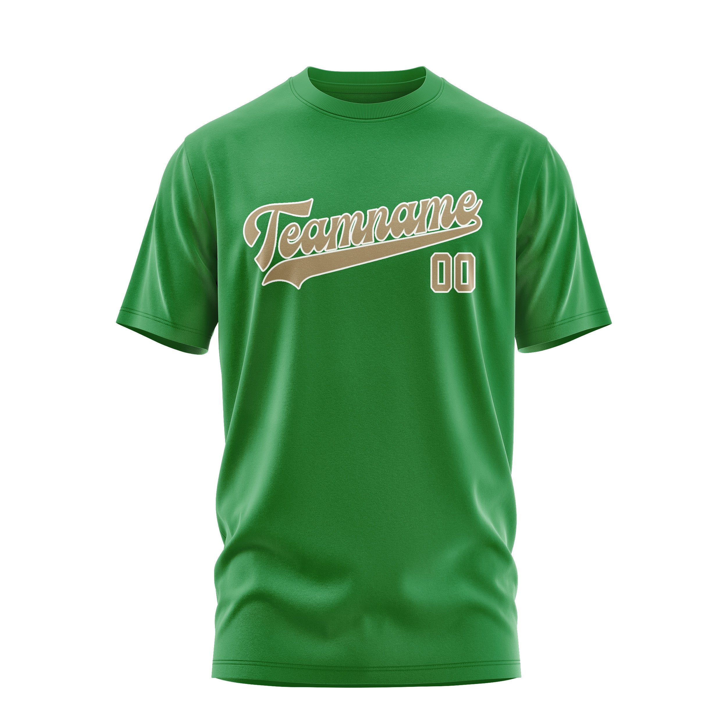 Custom Emerald Green Light Khaki T-Shirt