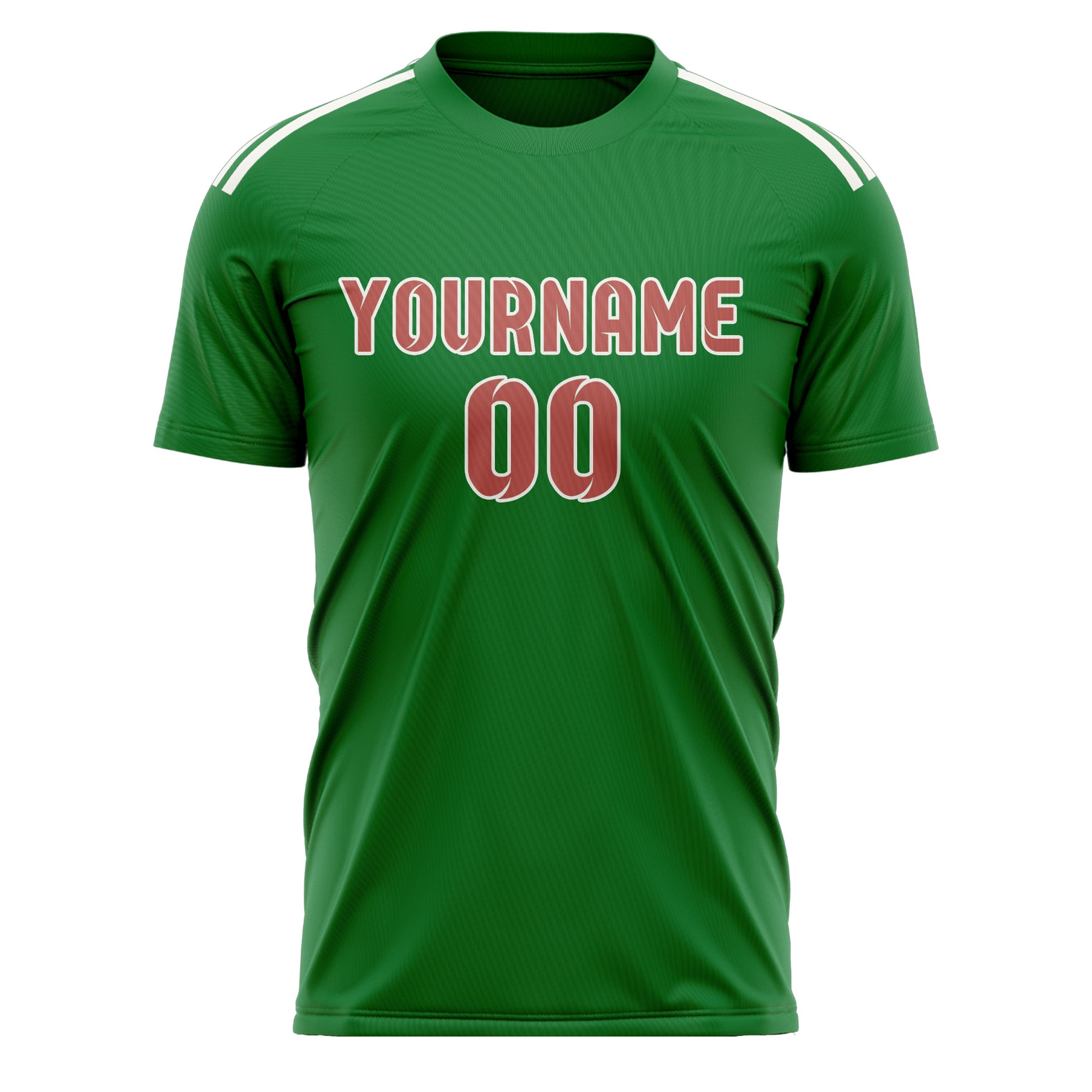 Custom Emerald Green Copper Rose Soccer Jersey