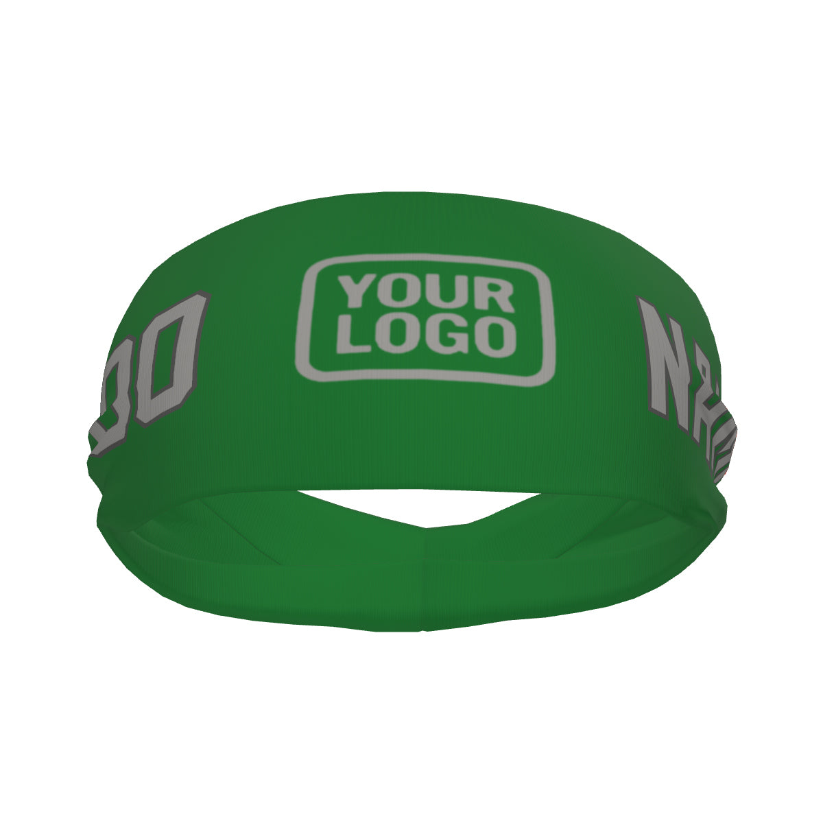 Custom Emerald Green Gray Sports headband