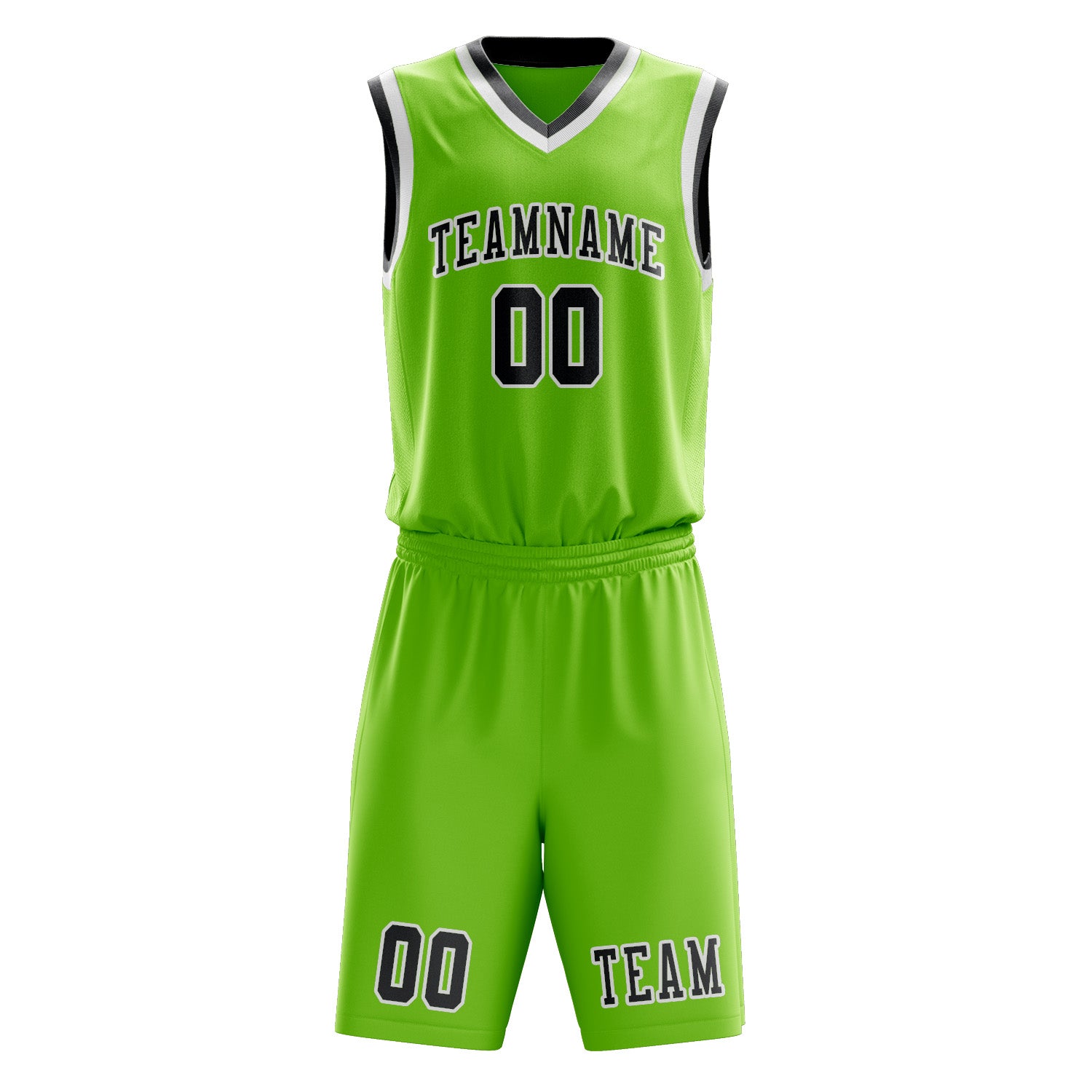 Custom Emerald Green Dark Grey Basketball Set