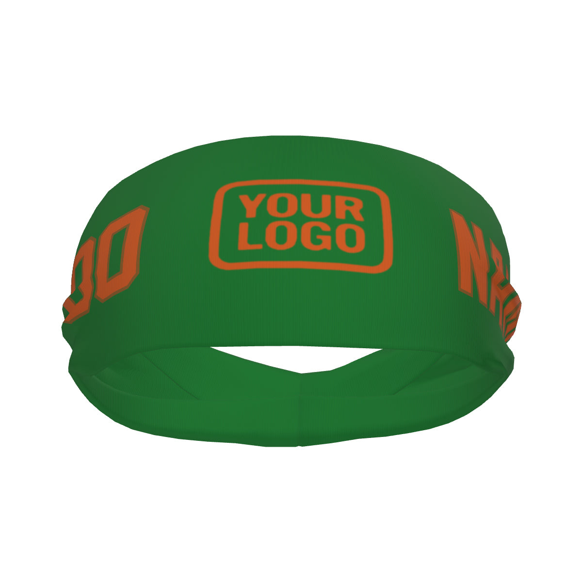 Custom Emerald Green Orange Sports headband