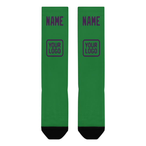 Custom Emerald Green Purple Knee-High Sock