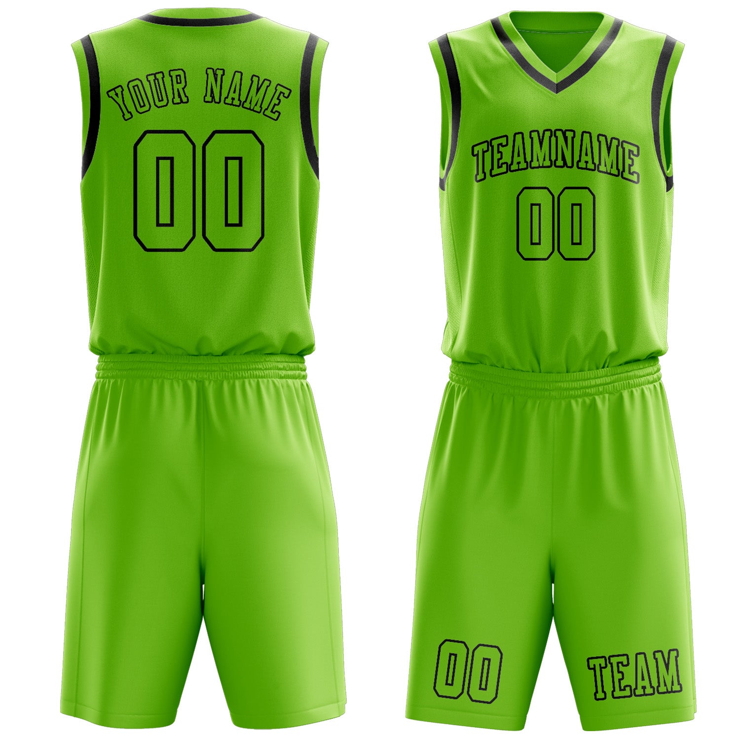 Custom Emerald Green Emerald Green Basketball Set