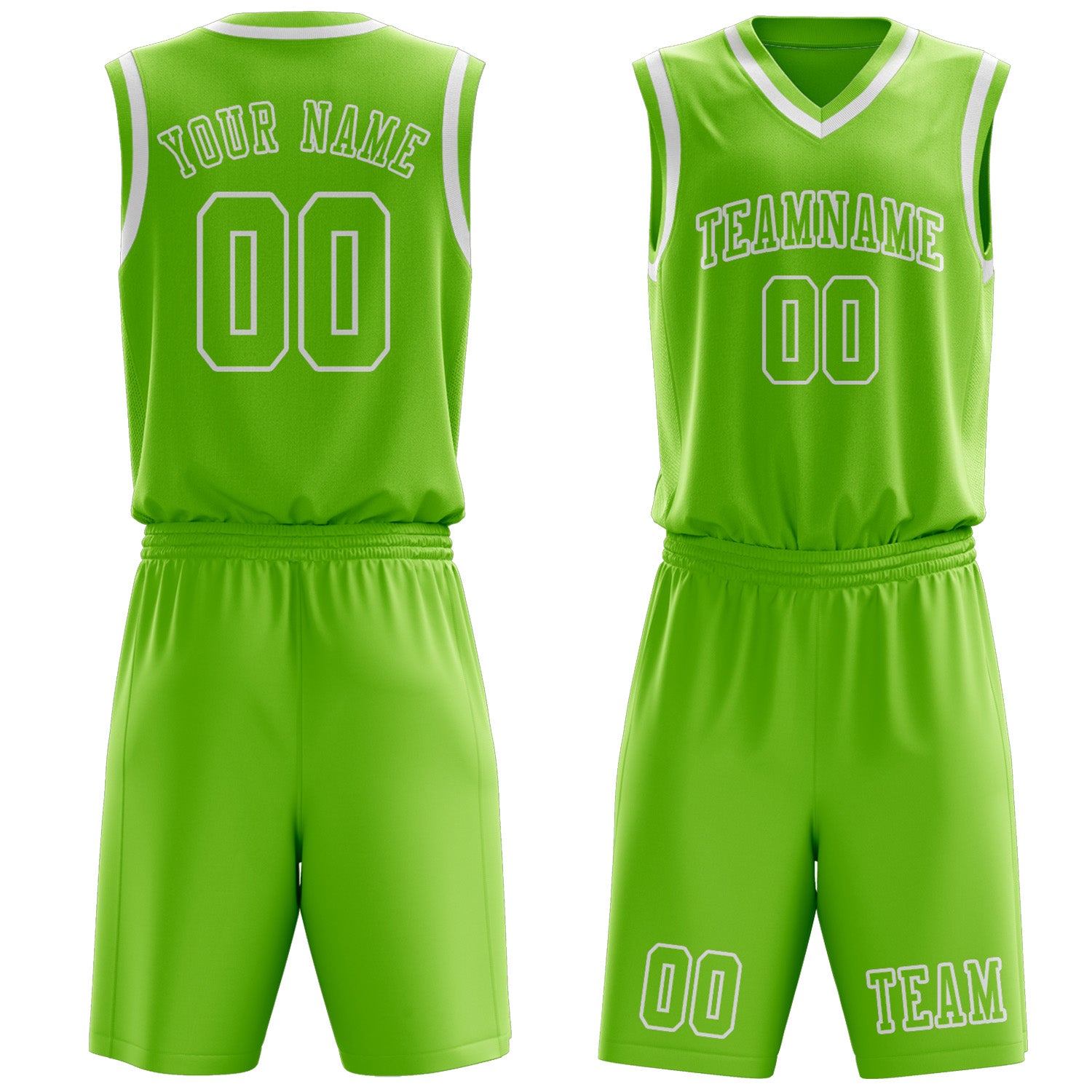 Custom Emerald Green Emerald Green Basketball Set
