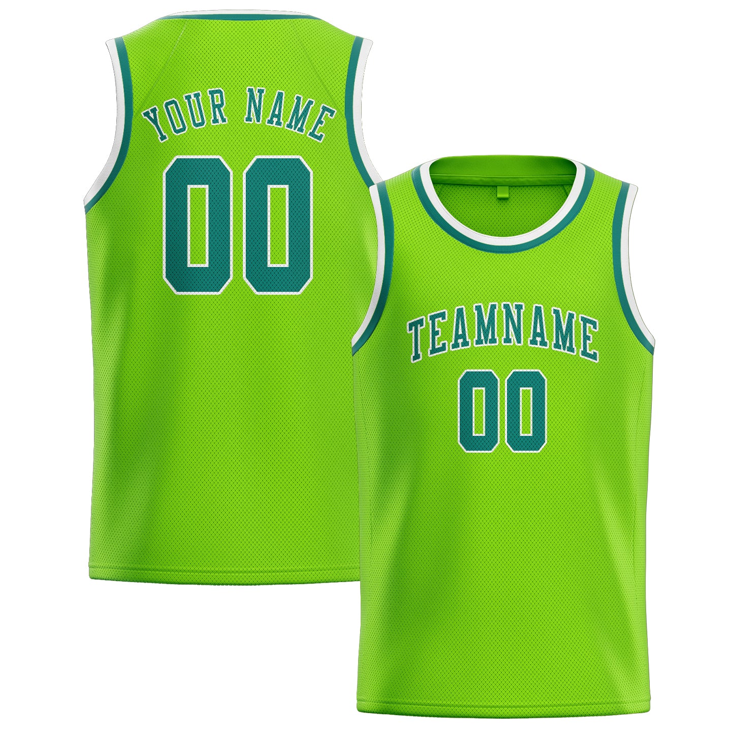 Custom Emerald Green Blue Green Basketball Jersey