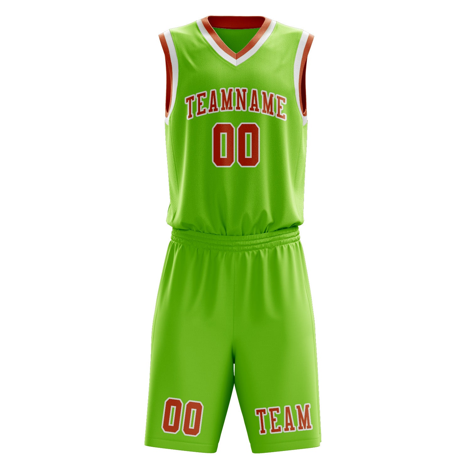 Custom Emerald Green Orange Basketball Set