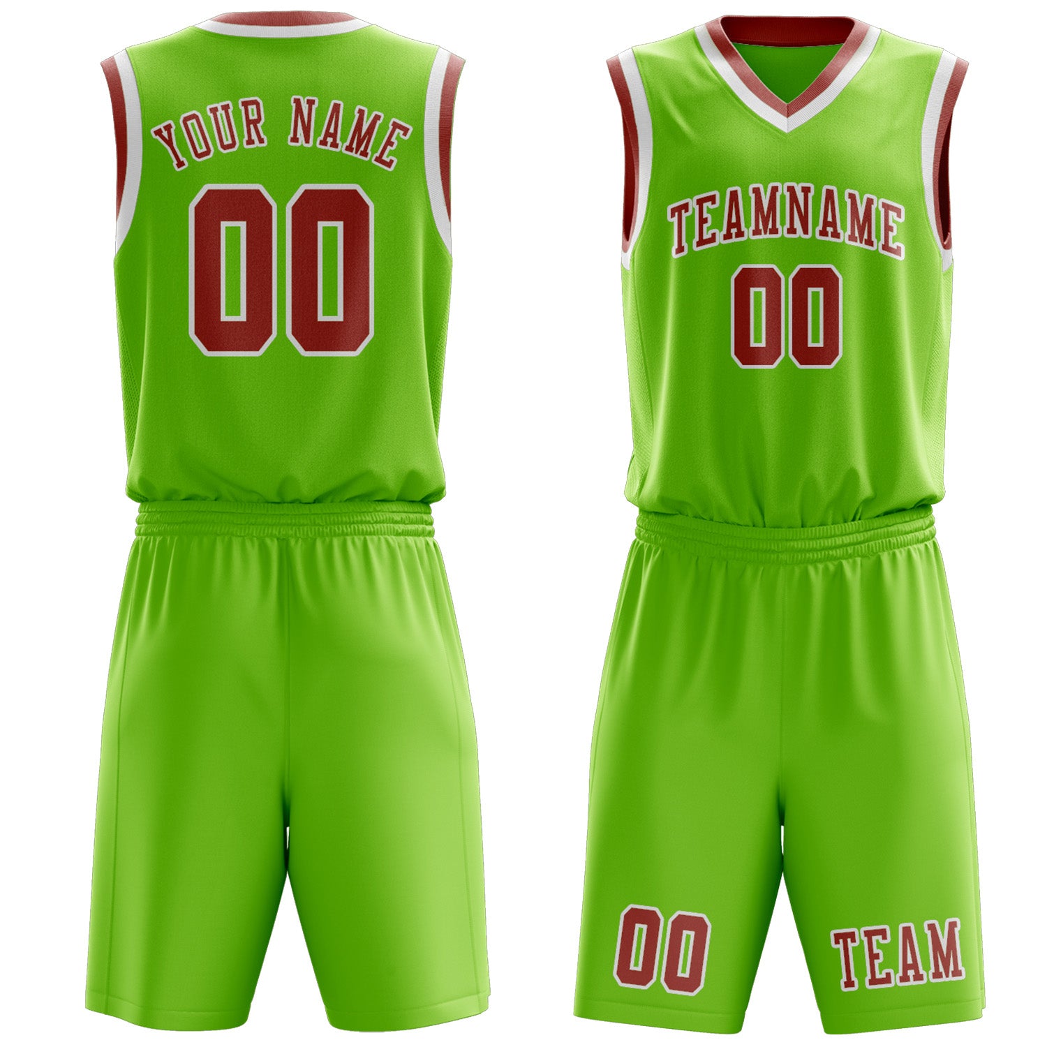 Custom Emerald Green Copper Rose Basketball Set