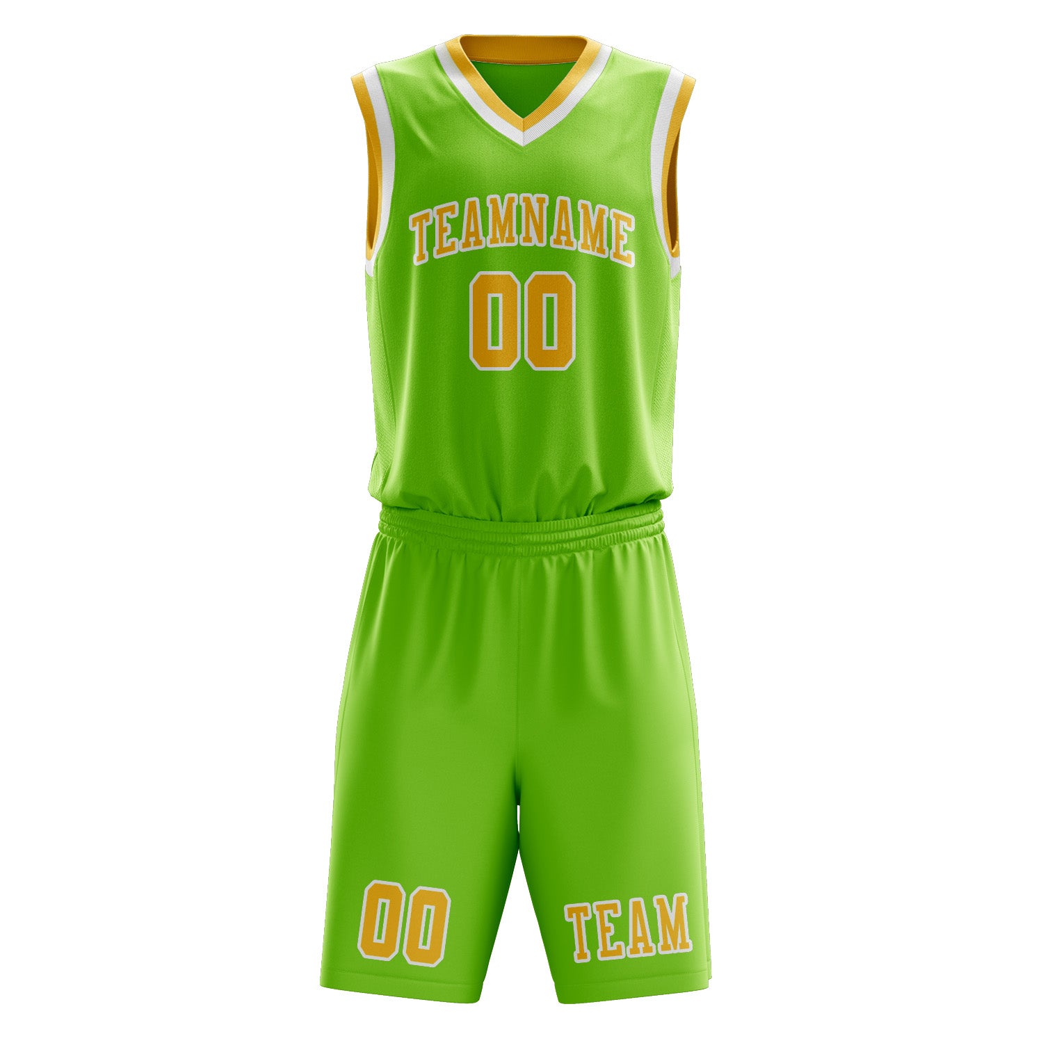 Custom Emerald Green Gold Basketball Set