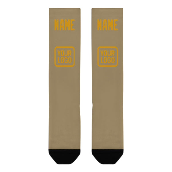 Custom Light Khaki Yellow Knee-High Sock