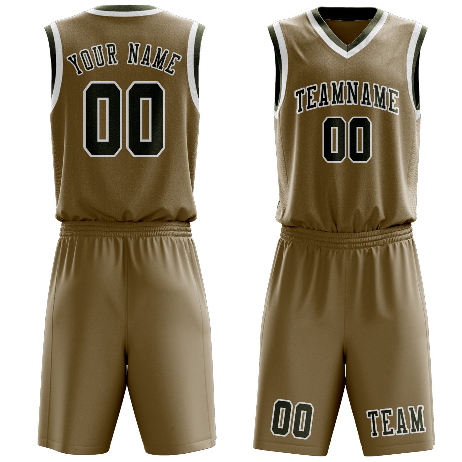 Custom Light Khaki Olive Basketball Set