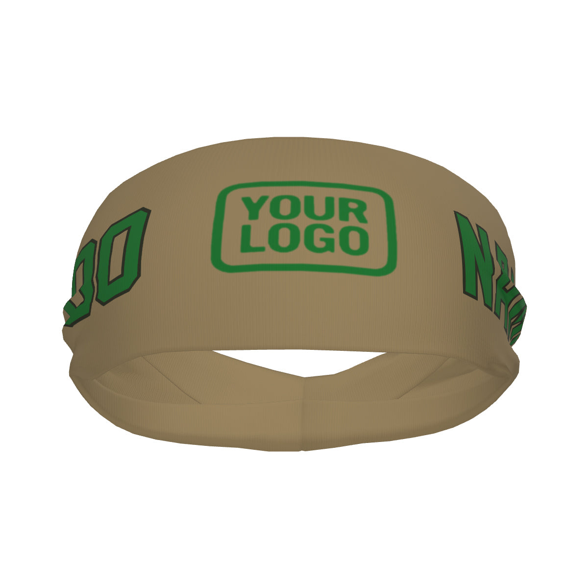 Custom Light Khaki Emerald Green Sports headband