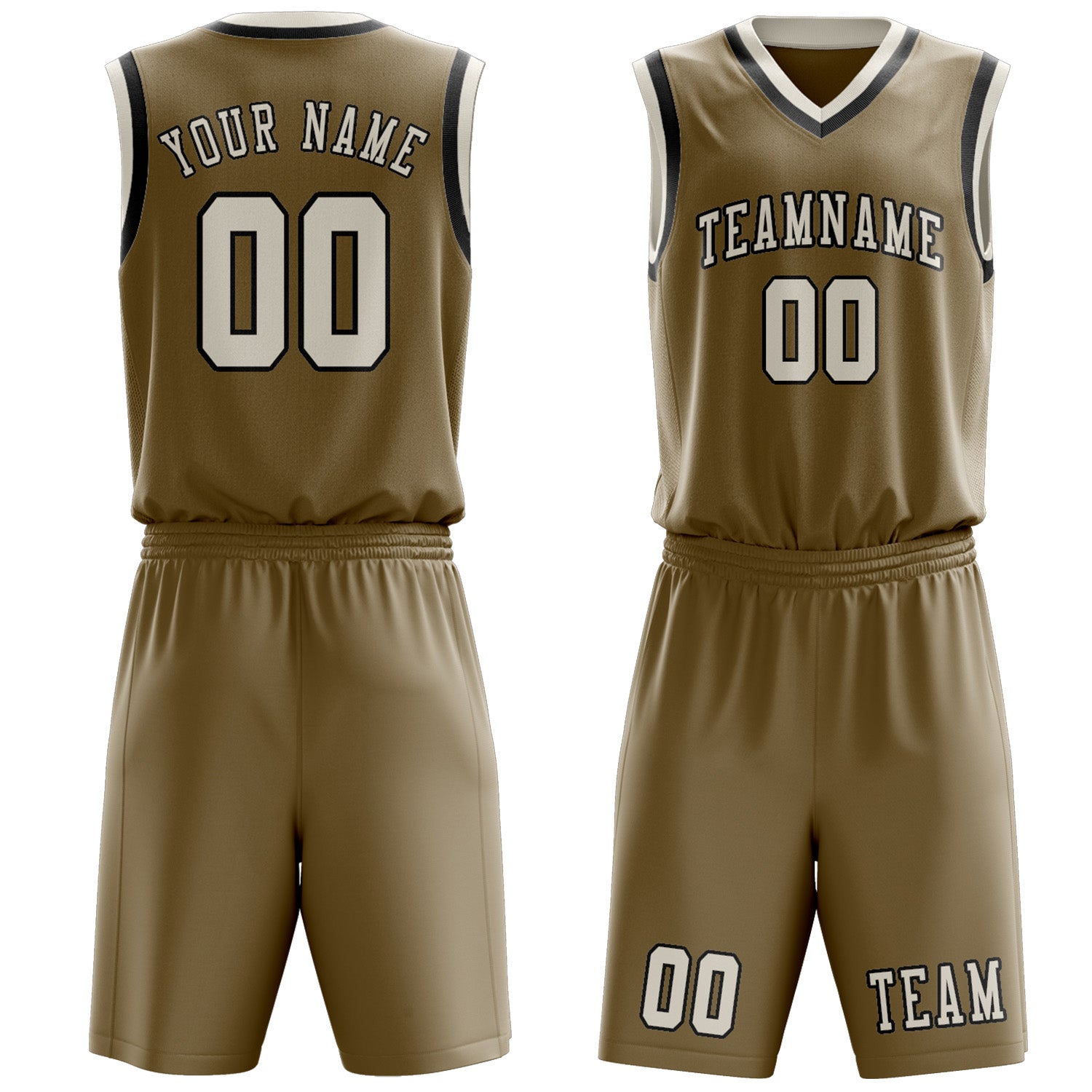 Custom Light Khaki Cream Basketball Set