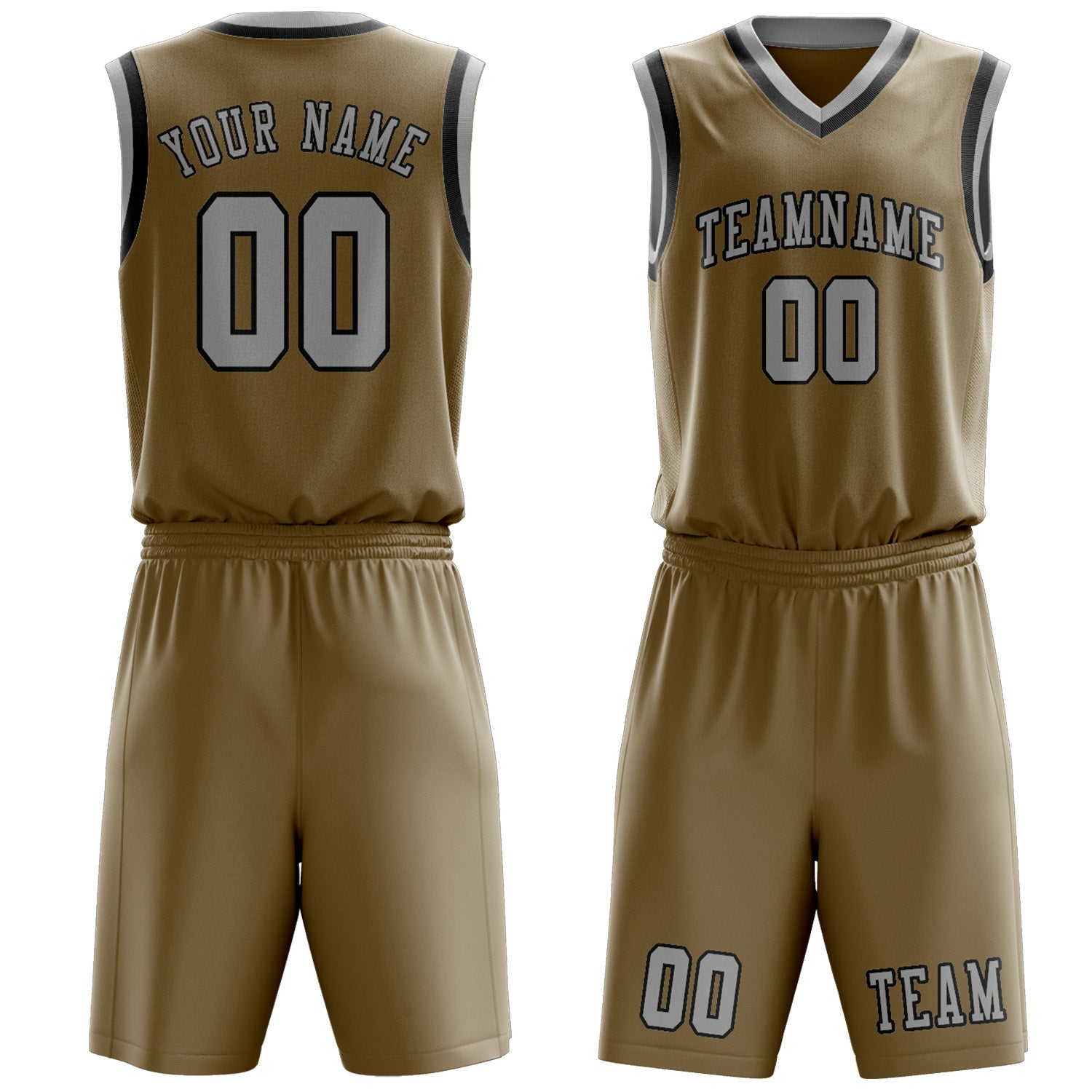 Custom Light Khaki Gray Basketball Set