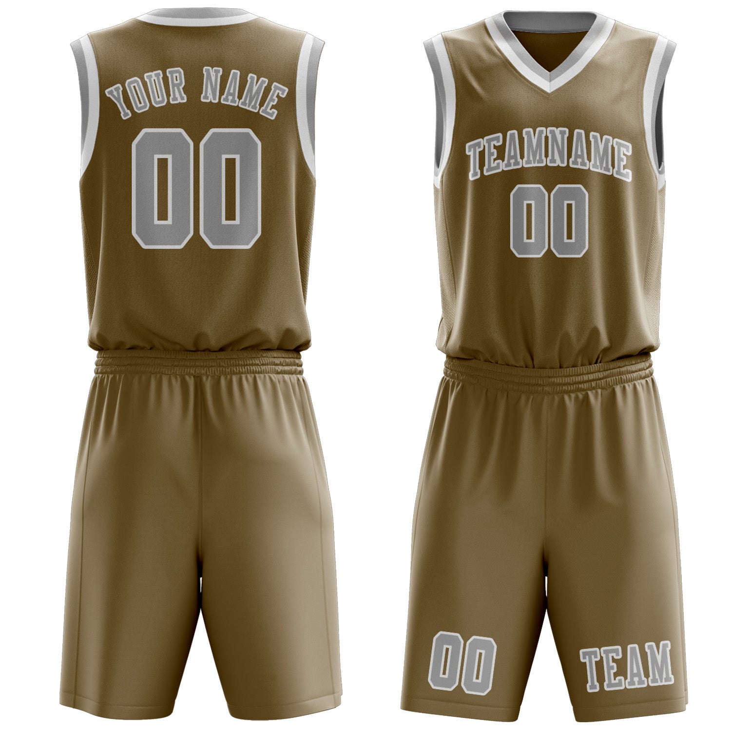 Custom Light Khaki Gray Basketball Set