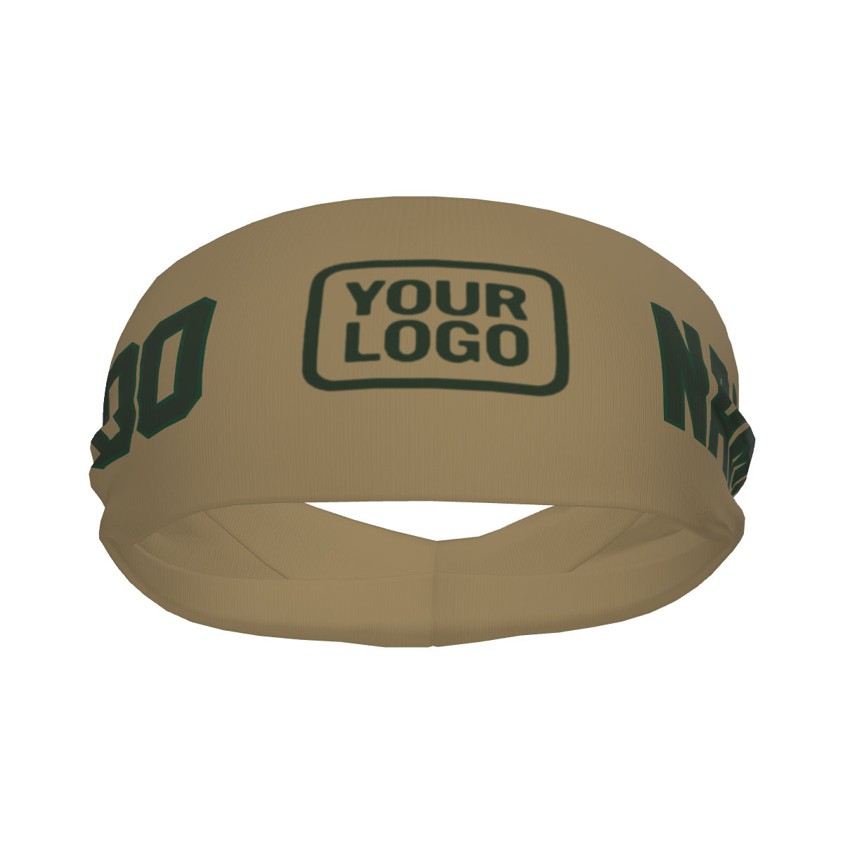 Custom Light Khaki Dark Green Sports headband