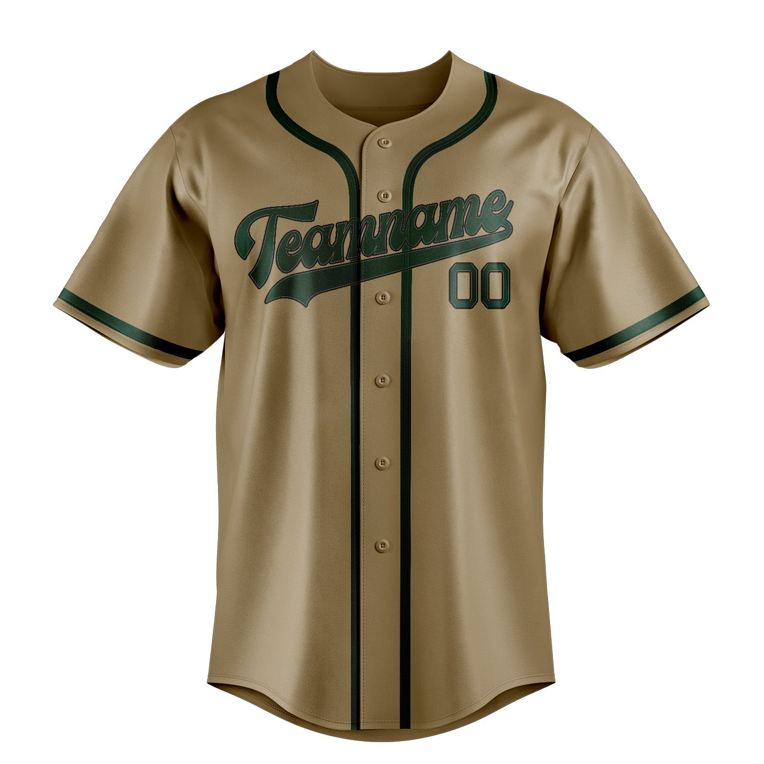 Custom Light Khaki Green Baseball Jersey