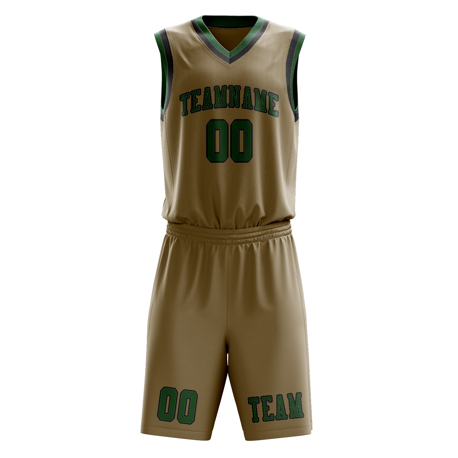 Custom Light Khaki Green Basketball Set