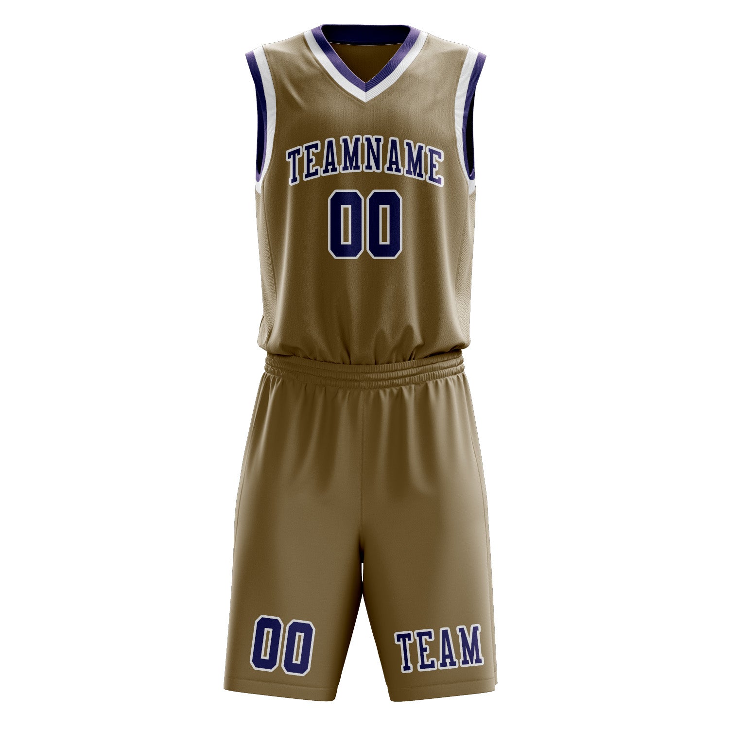 Custom Light Khaki Purple Basketball Set