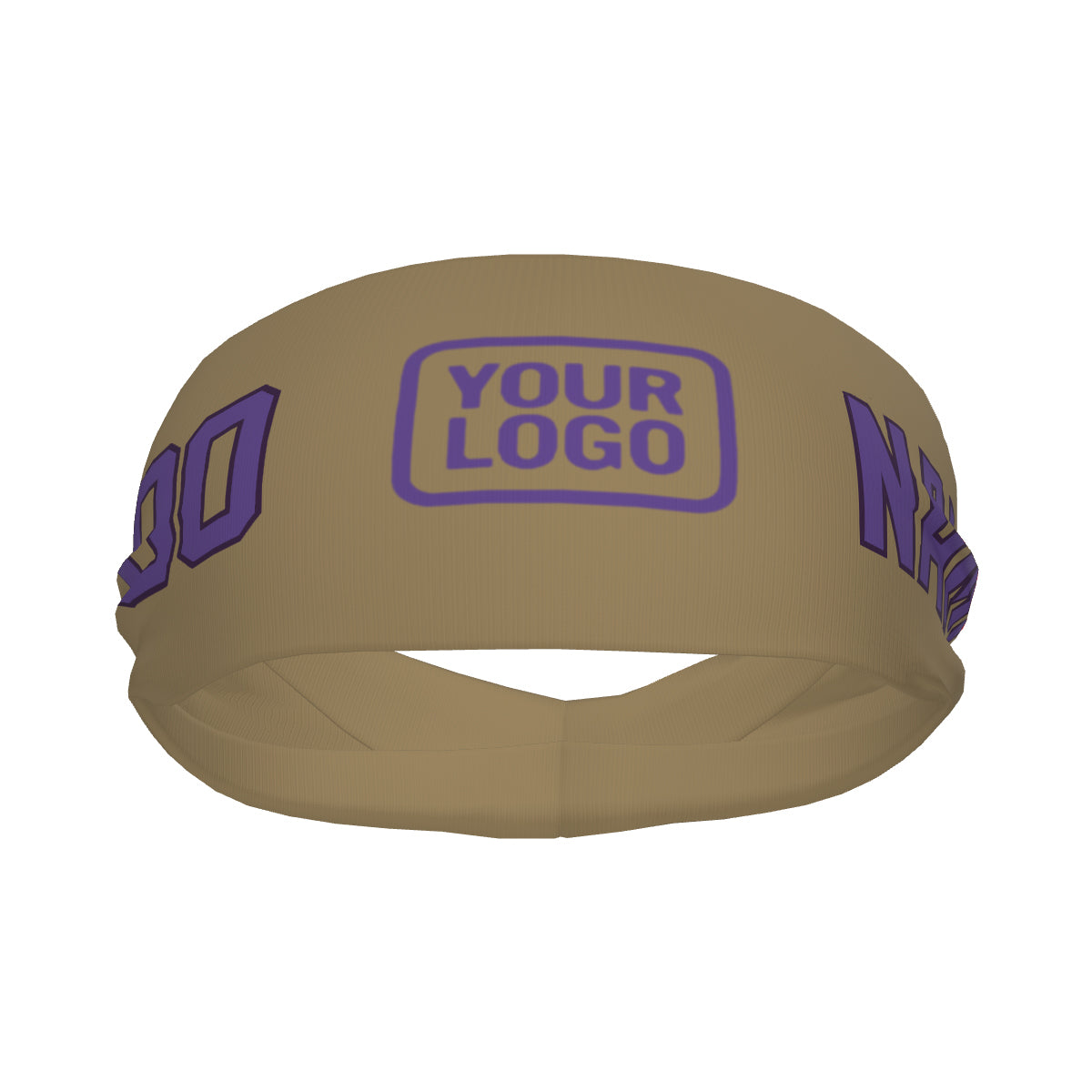Custom Light Khaki Light Purple Sports headband