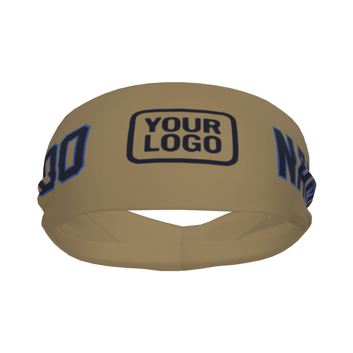 Custom Light Khaki Navy Sports headband