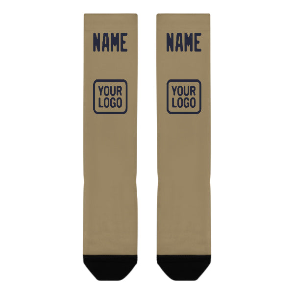 Custom Light Khaki Navy Knee-High Sock