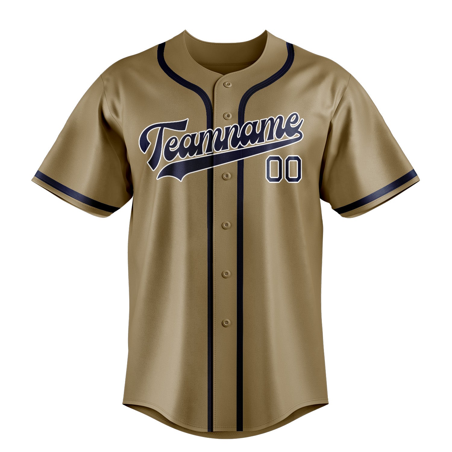 Custom Light Khaki Blue Baseball Jersey
