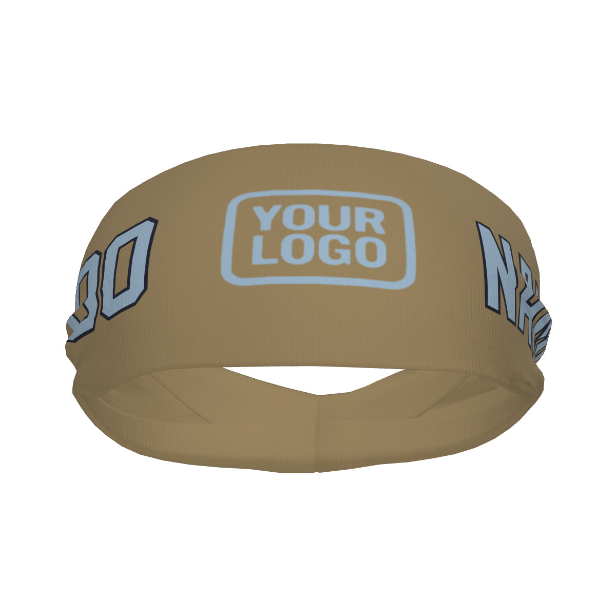Custom Light Khaki Light Blue Sports headband