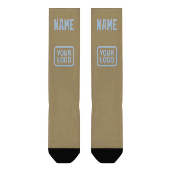 Custom Light Khaki Light Blue Knee-High Sock