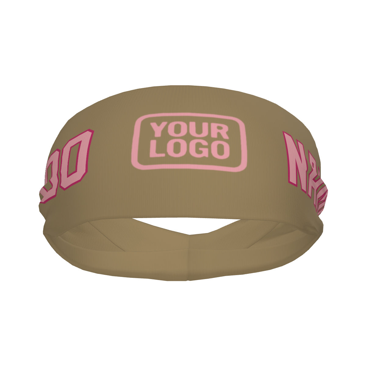 Custom Light Khaki Light Pink Sports headband