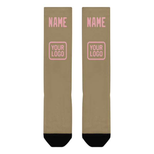 Custom Light Khaki Light Pink Knee-High Sock