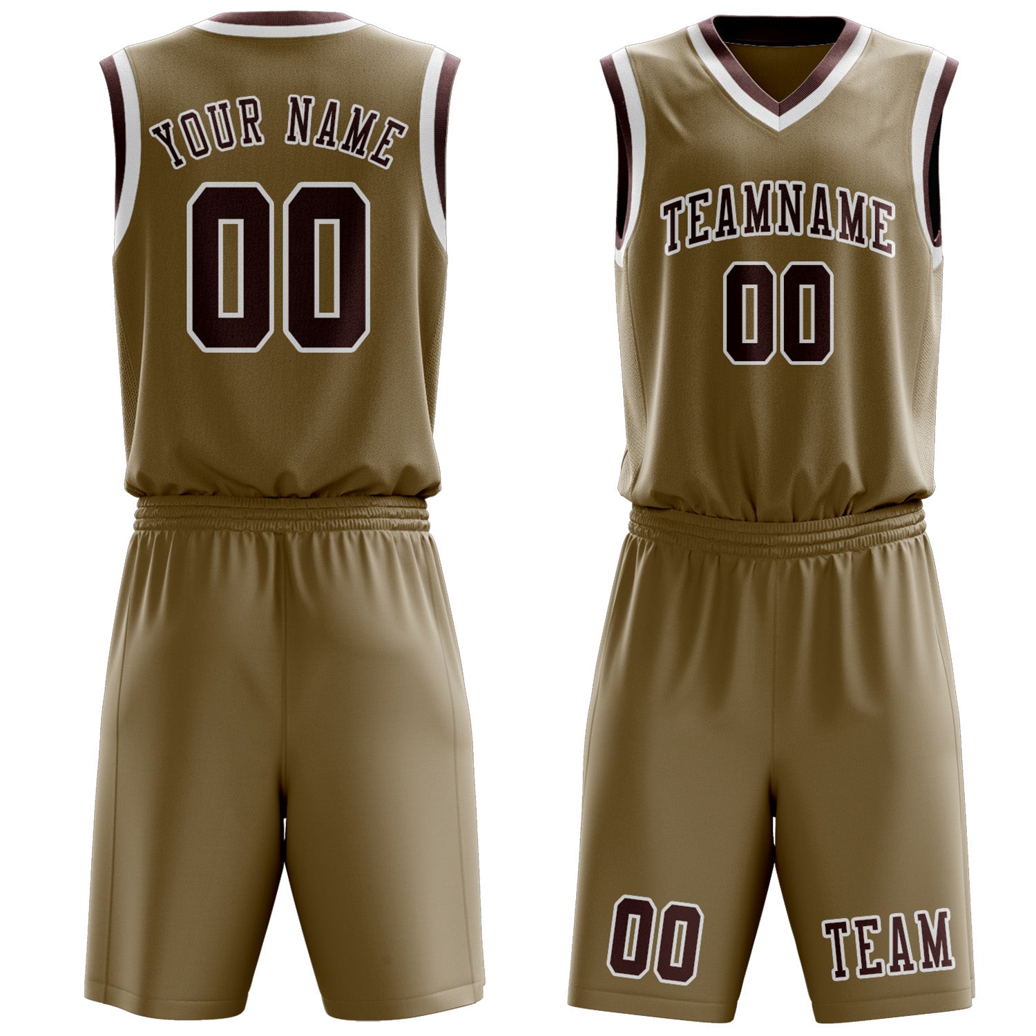 Custom Light Khaki Crimson Red Basketball Set
