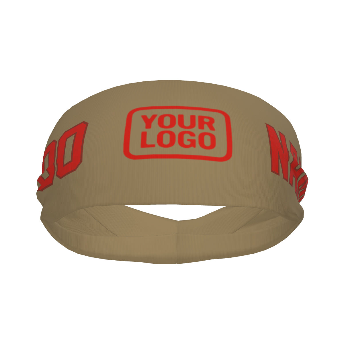 Custom Light Khaki Orange Red Sports headband