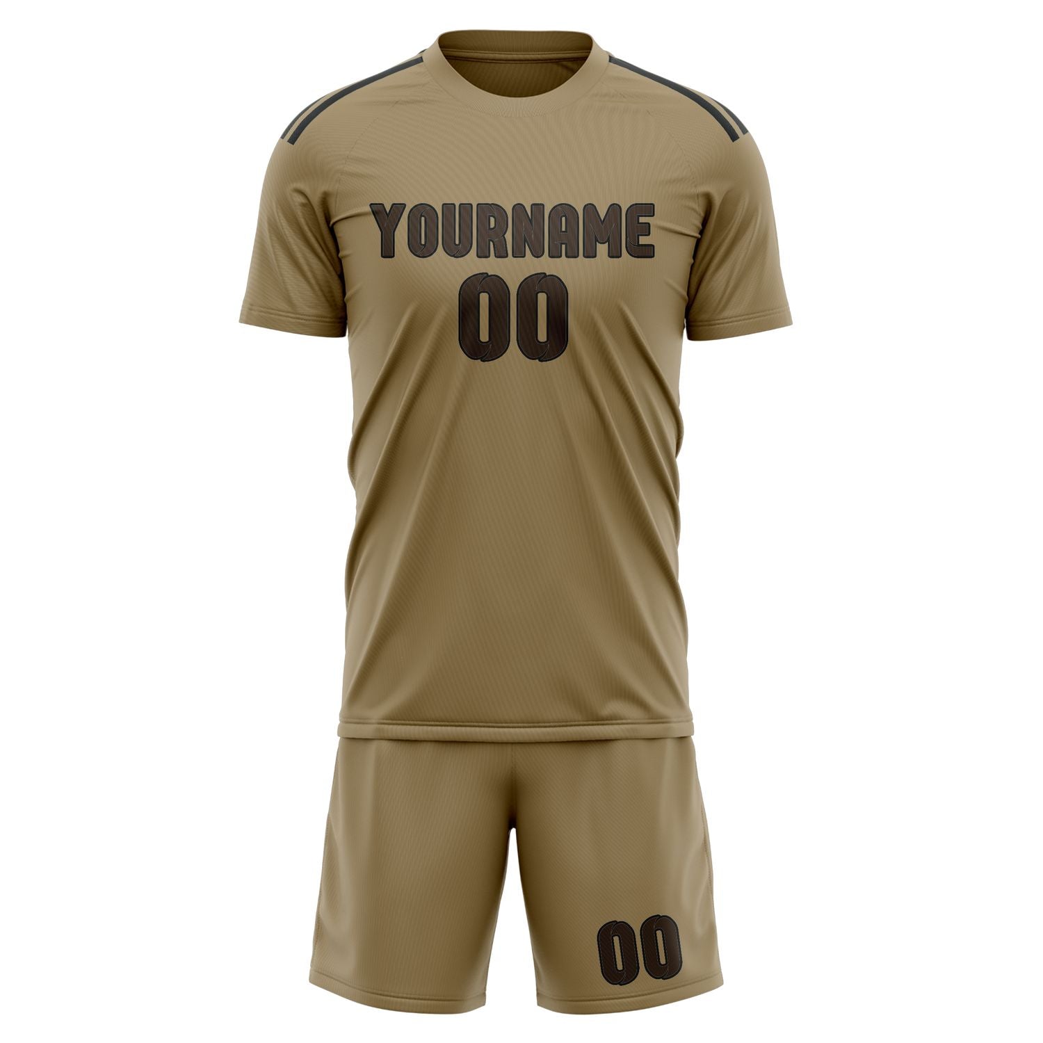 Custom Light Khaki Brown Soccer Set