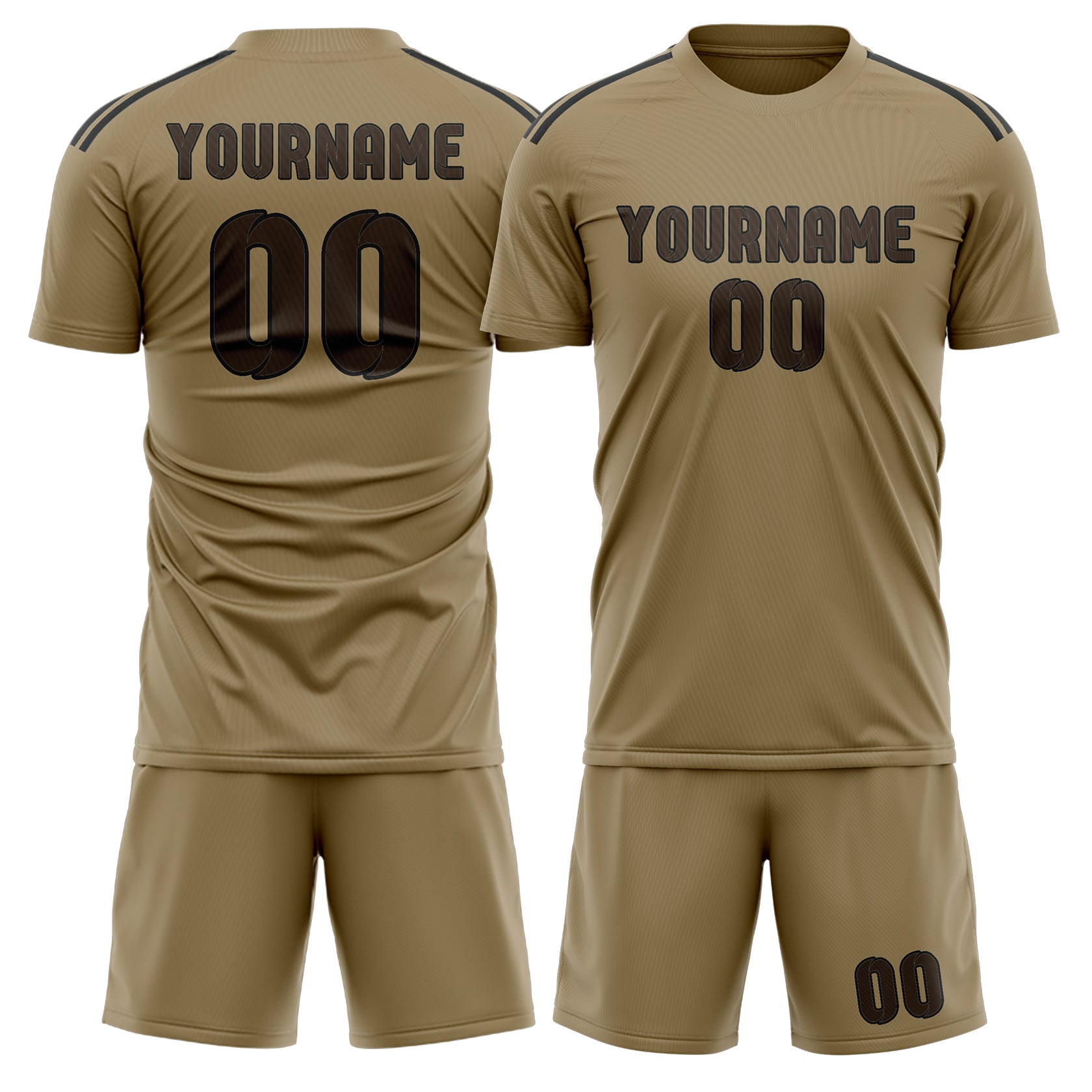 Custom Light Khaki Brown Soccer Set