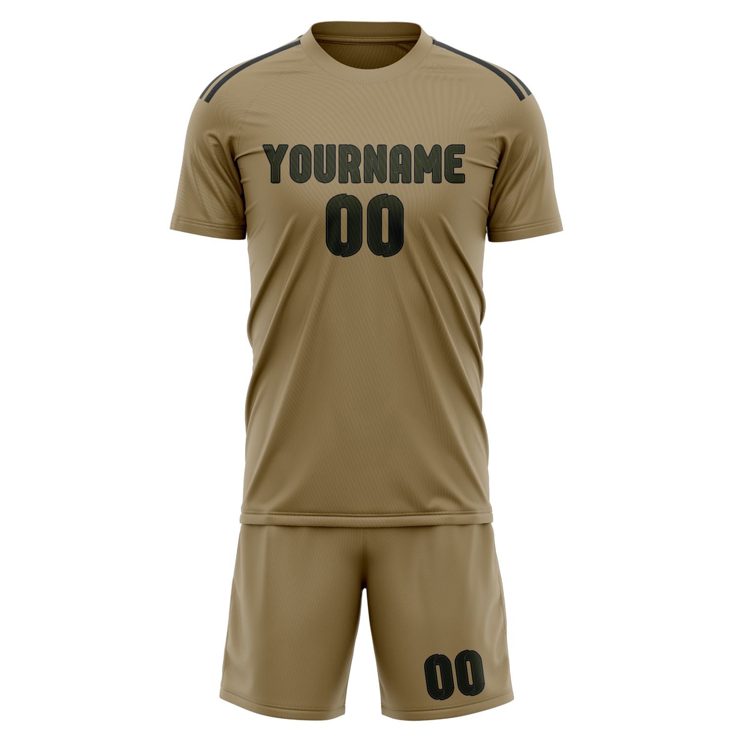 Custom Light Khaki Olive Soccer Set