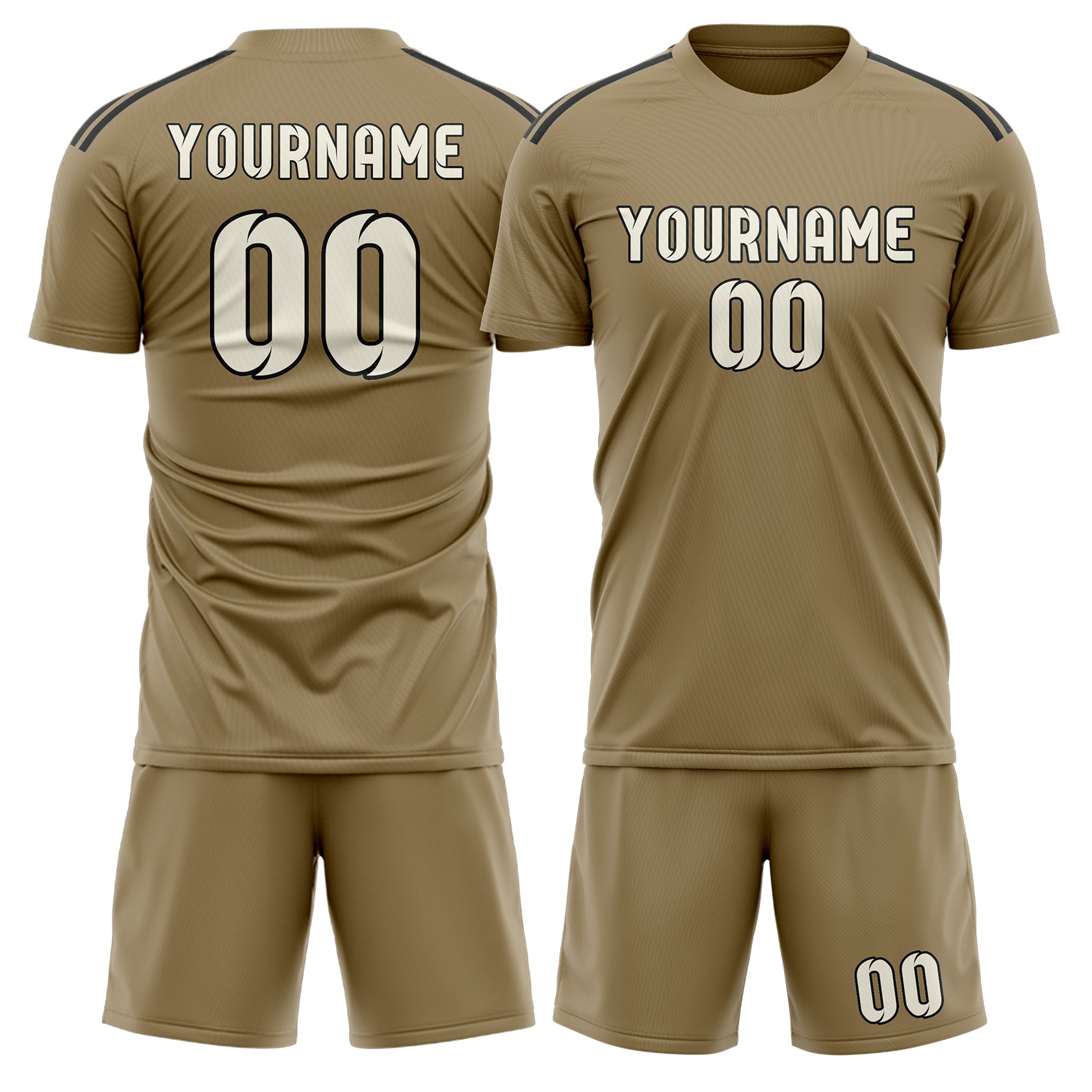 Custom Light Khaki Cream Soccer Set
