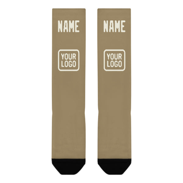 Custom Light Khaki Cream Knee-High Sock