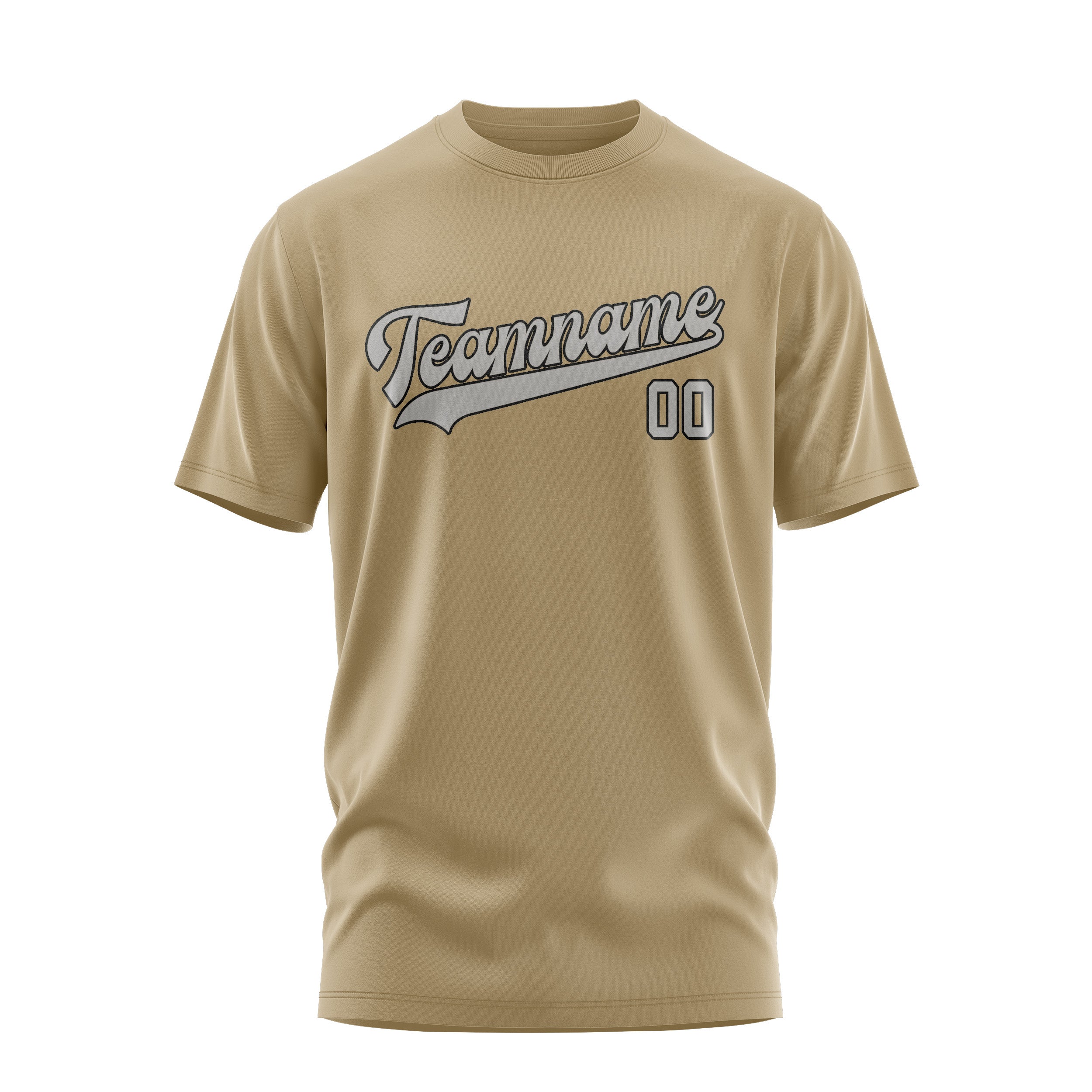 Custom Light Khaki Gray T-Shirt