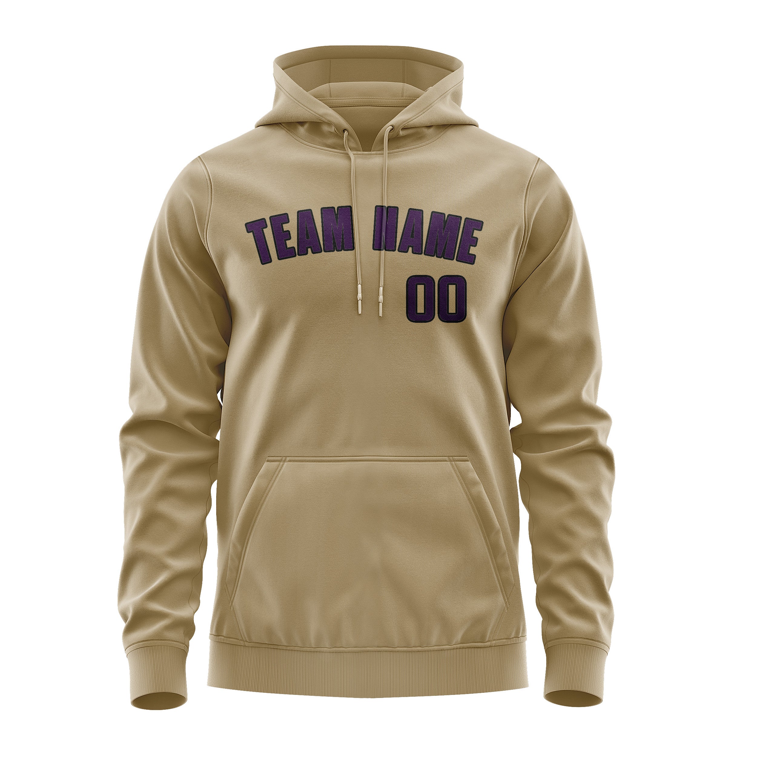 Custom Light Khaki Purple Hoodie