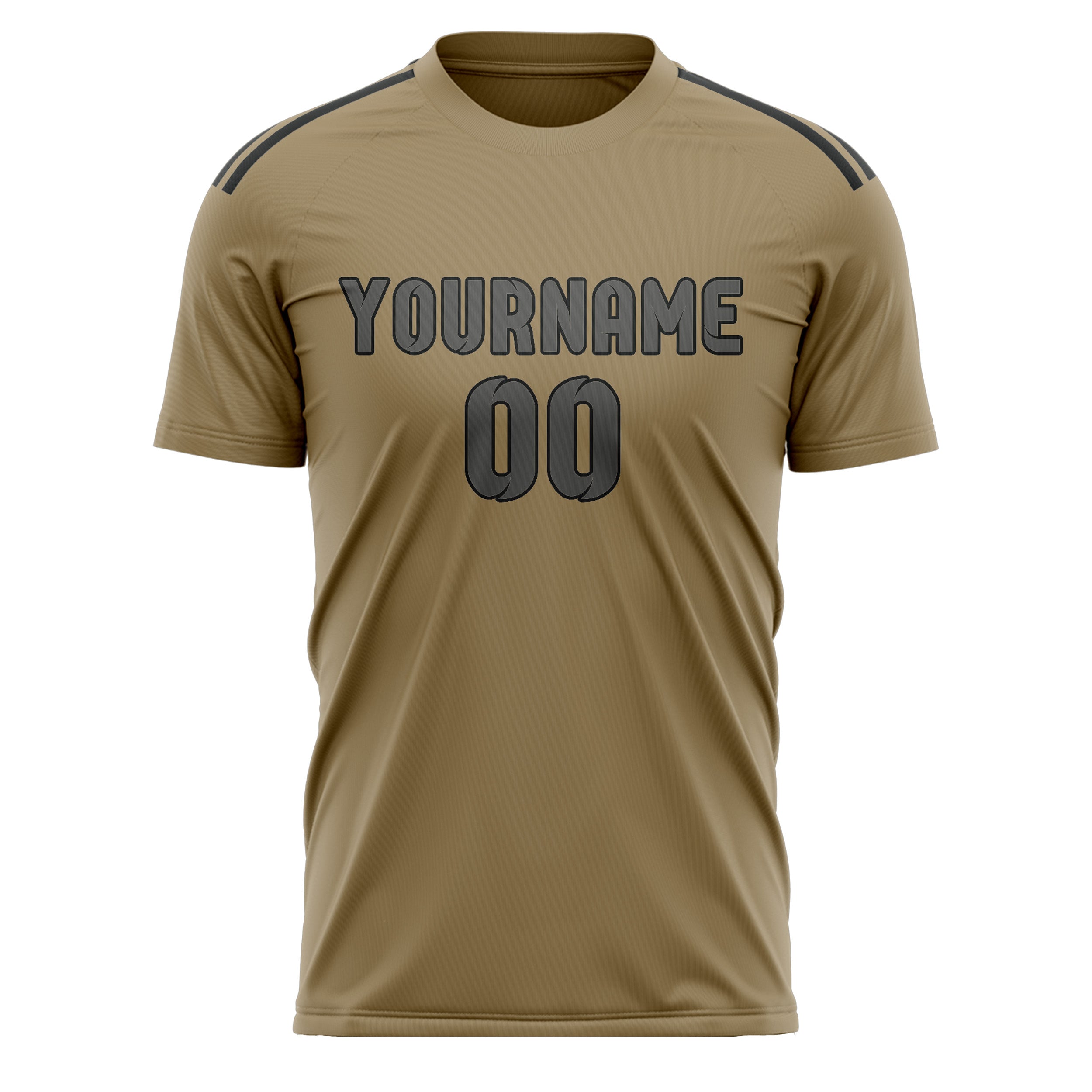 Custom Light Khaki Dark Grey Soccer Jersey