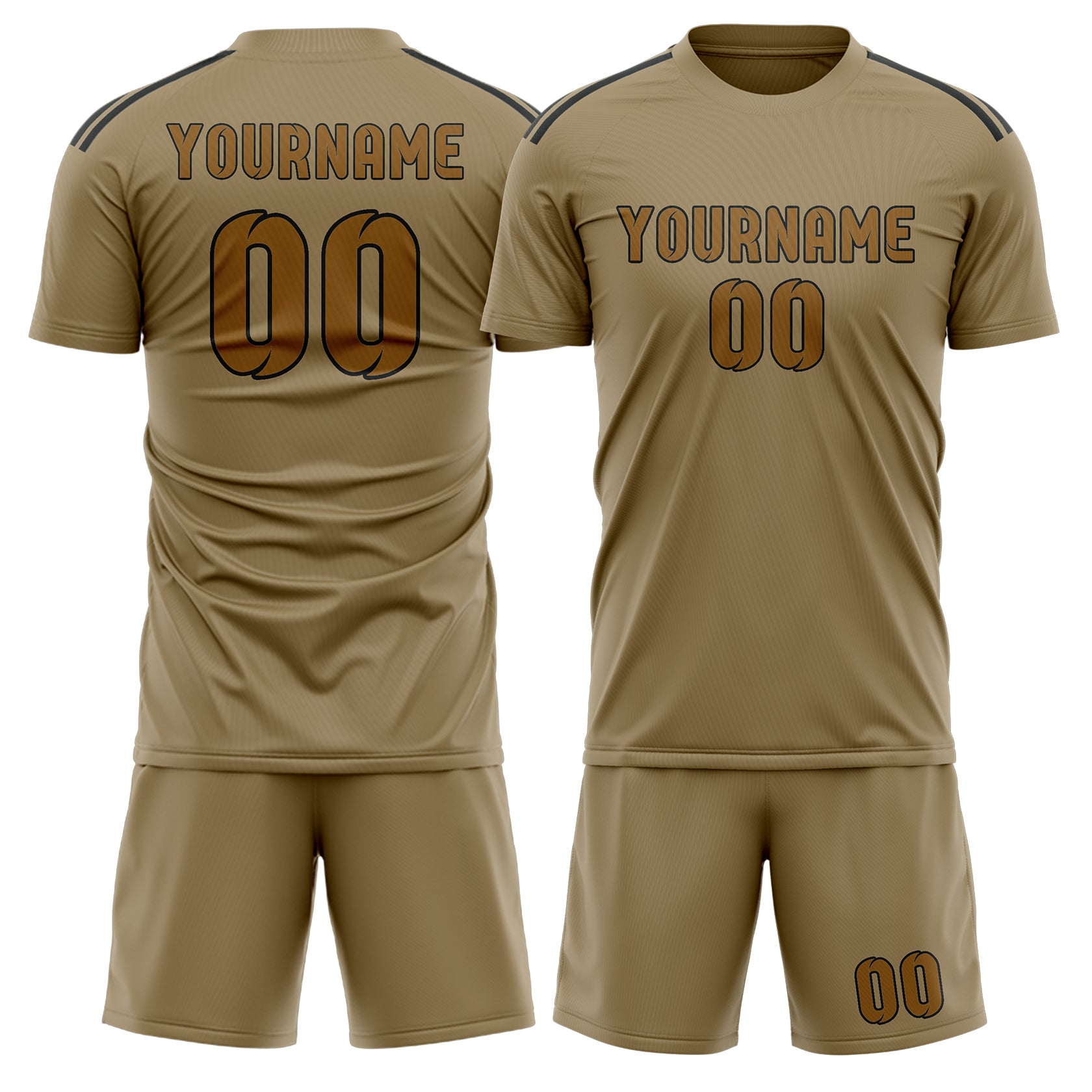 Custom Light Khaki Khaki Soccer Set