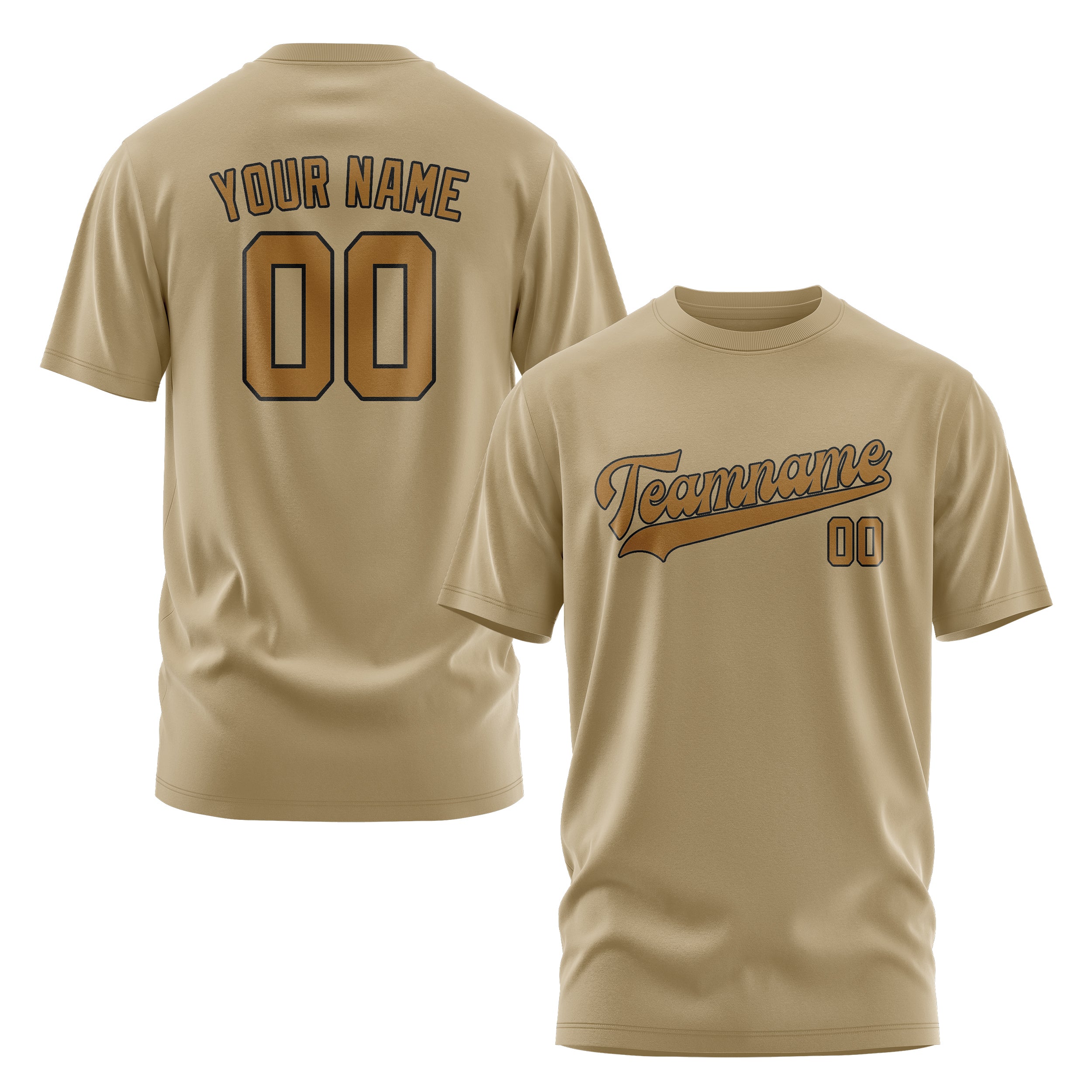 Custom Light Khaki Khaki T-Shirt
