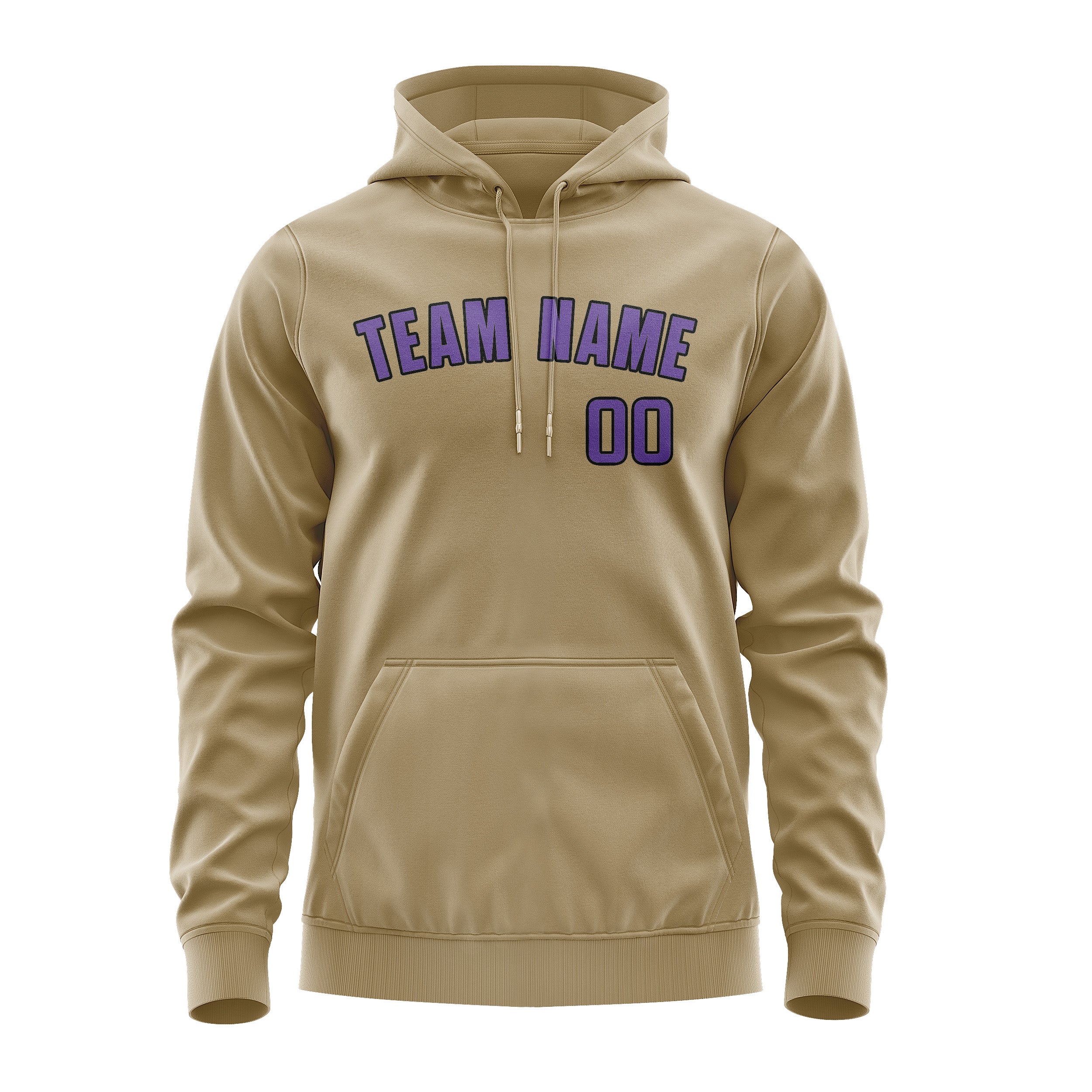 Custom Light Khaki Light Purple Hoodie