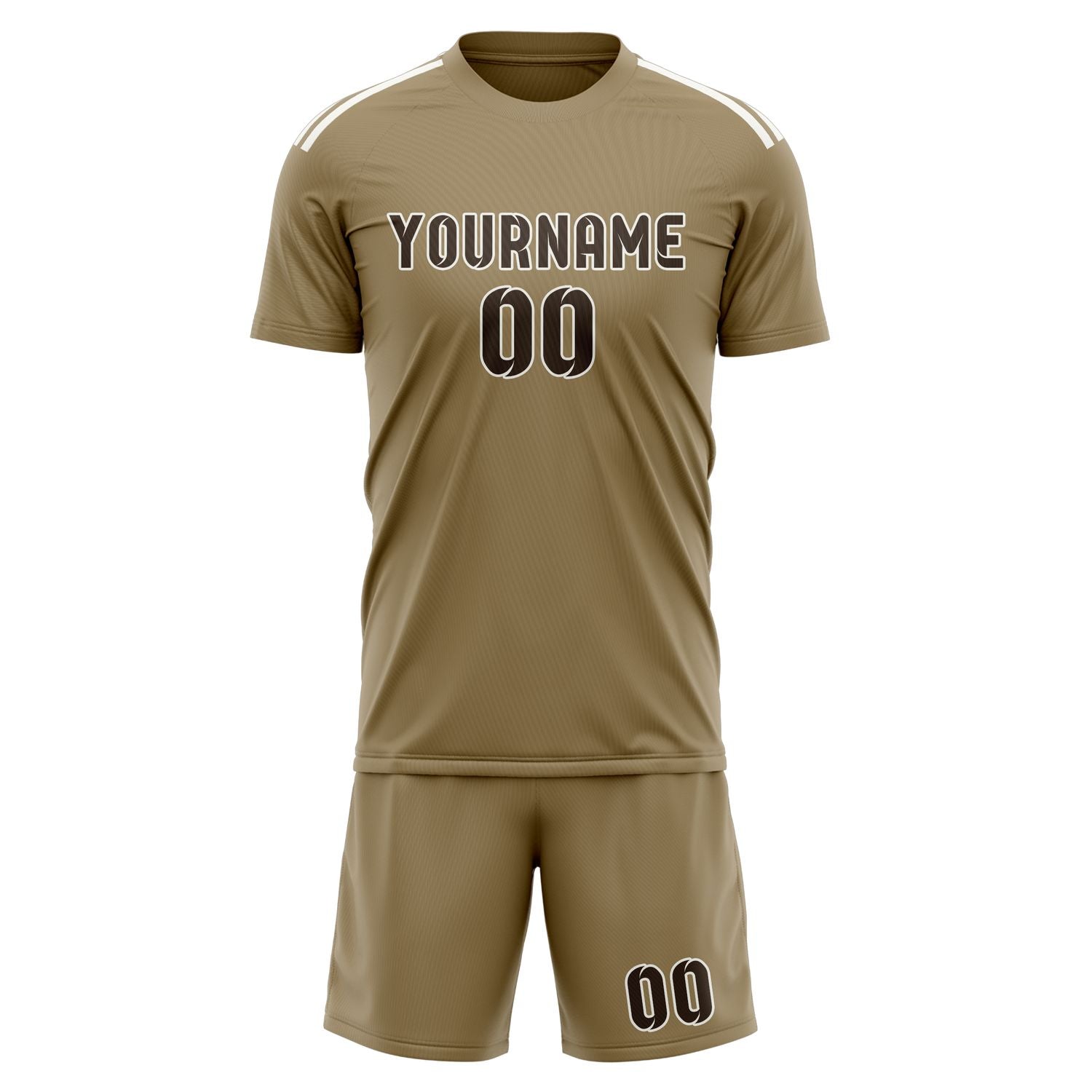 Custom Light Khaki Brown Soccer Set