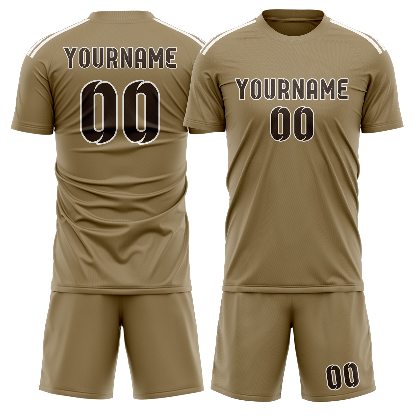 Custom Light Khaki Brown Soccer Set