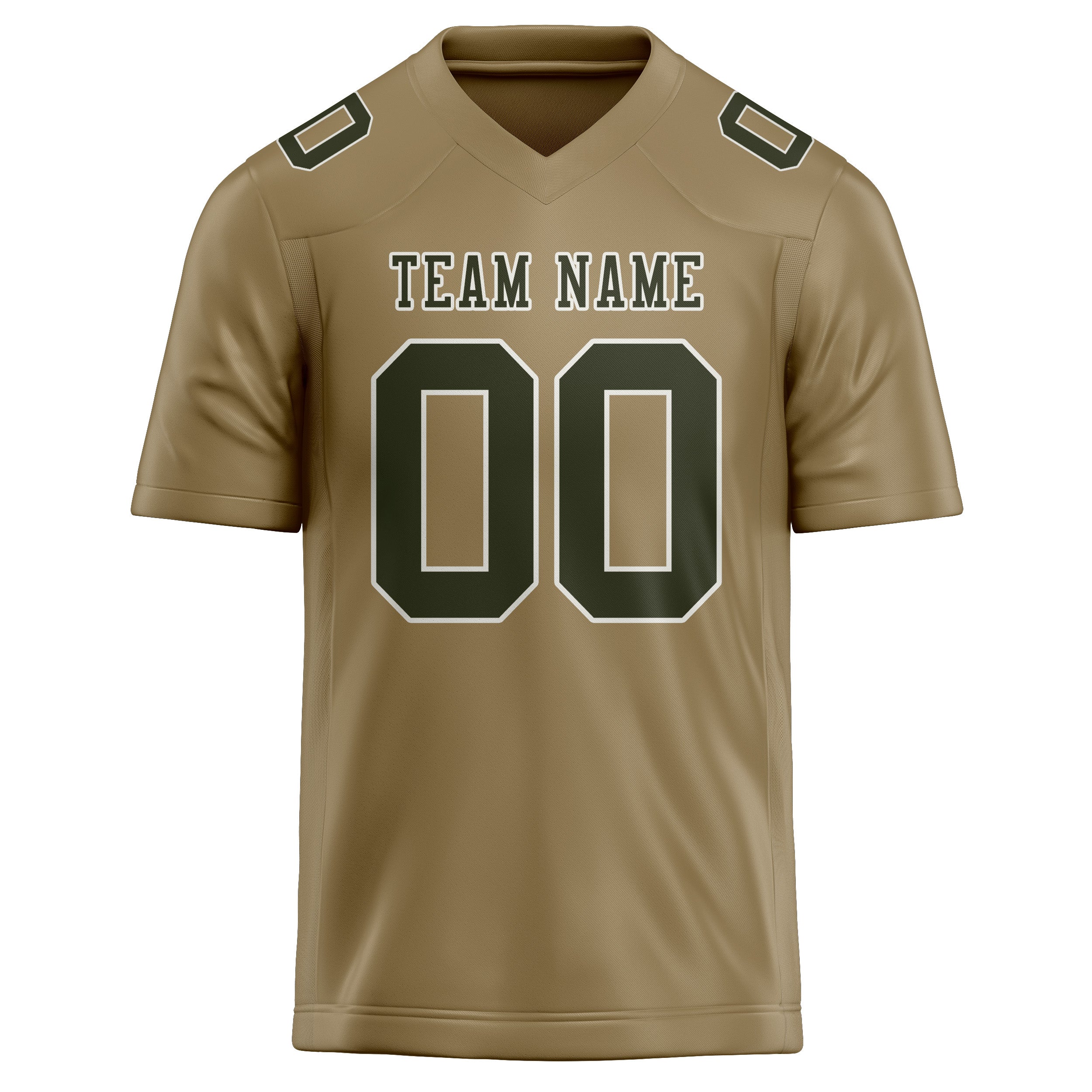 Custom Light Khaki Olive Football Jersey