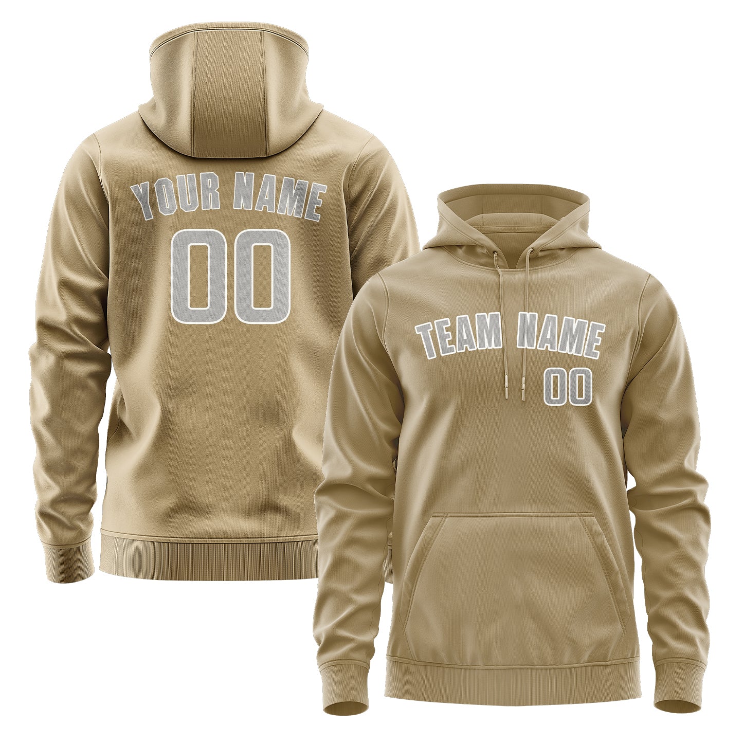 Custom Light Khaki Gray Hoodie
